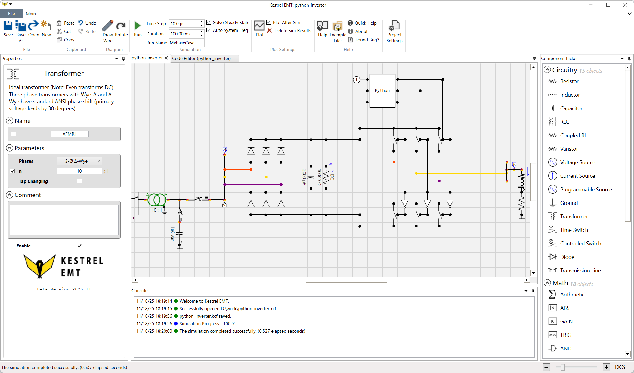 Screenshot of Kestrel Circuit Editor